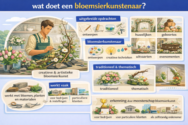 Alles over het beroep bloemsierkunstenaar Wat doet een bloemsierkunstenaar